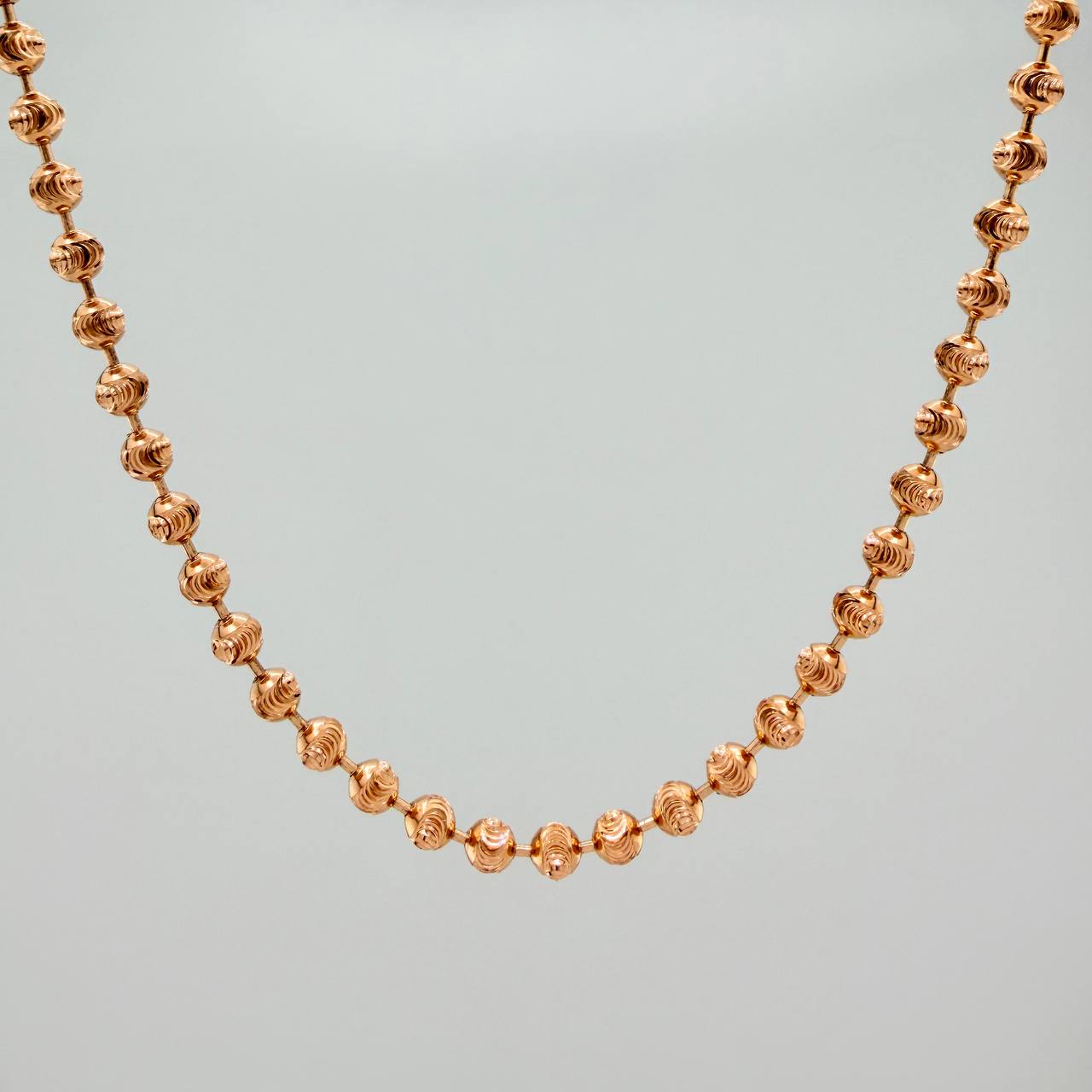 Cadena Militar 12gr / 50.5cm / 3mm Oro Rosa Nac.Esp. 18K $