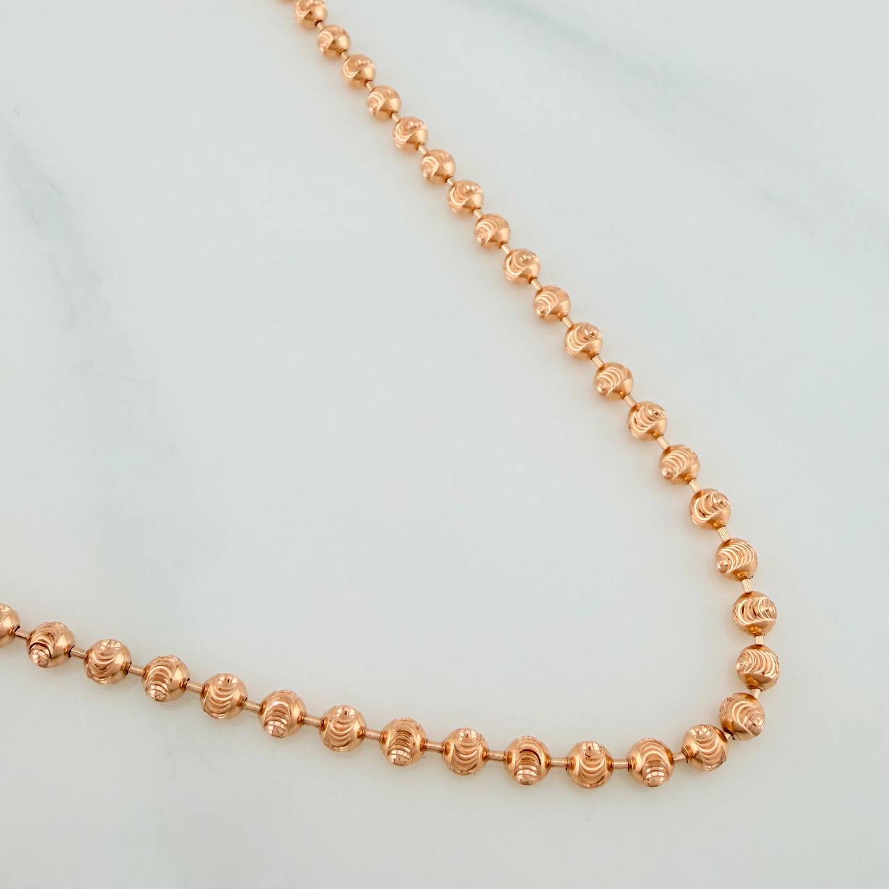 Cadena Militar 12gr / 50.5cm / 3mm Oro Rosa Nac.Esp. 18K $