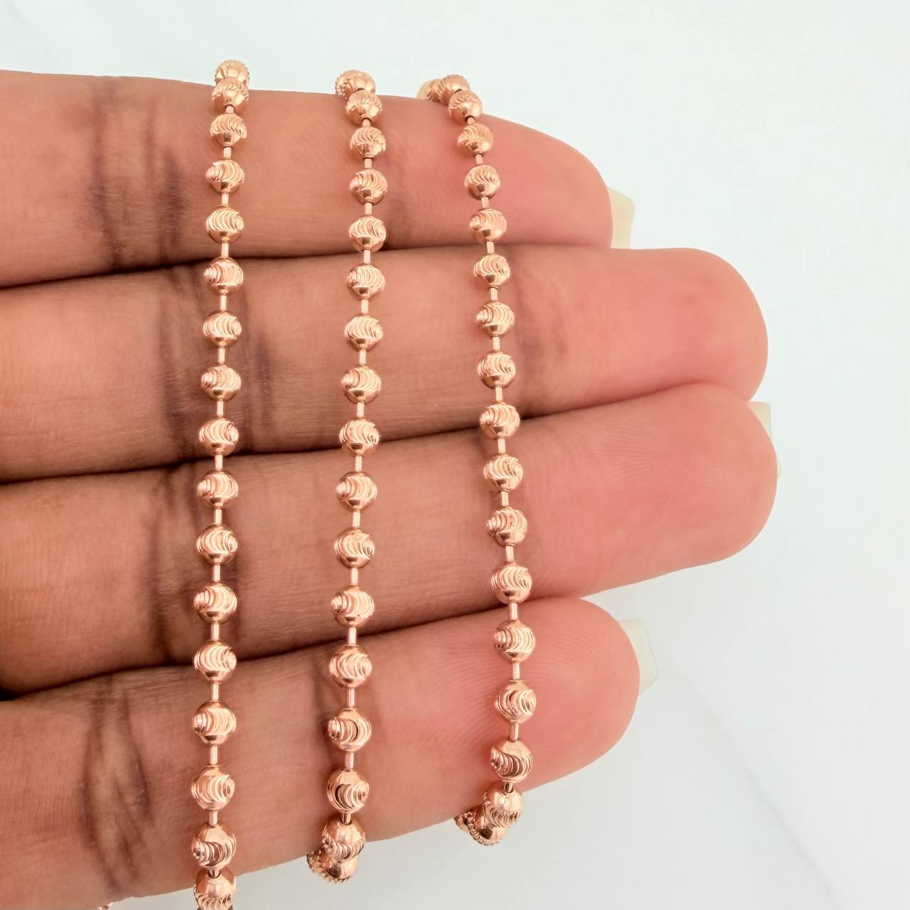 Cadena Militar 12gr / 50.5cm / 3mm Oro Rosa Nac.Esp. 18K $