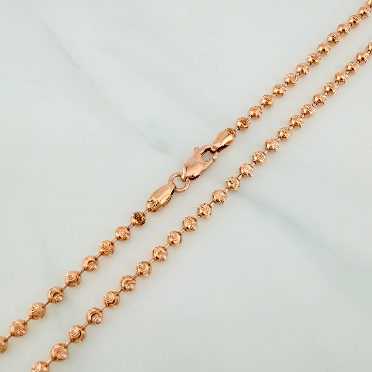 Cadena Militar 12gr / 50.5cm / 3mm Oro Rosa Nac.Esp. 18K $