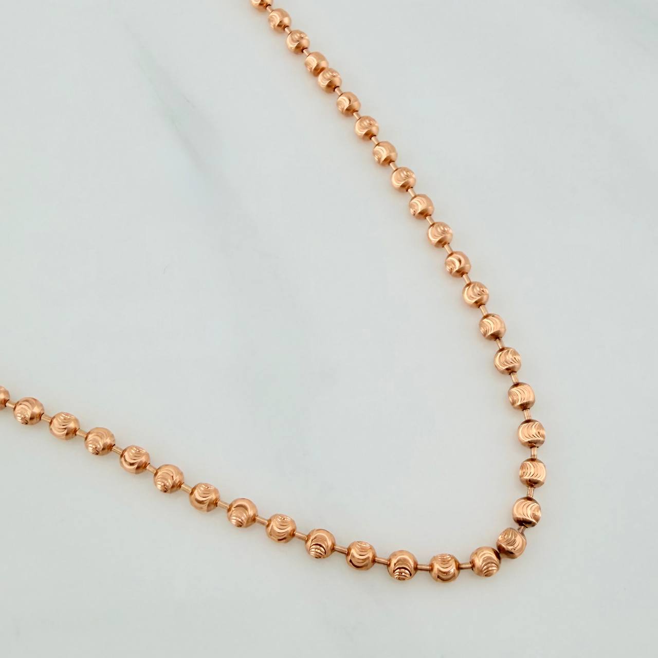 Cadena Militar 8.35gr / 45.5cm / 2mm Oro Rosa Nac.Esp. 18K $