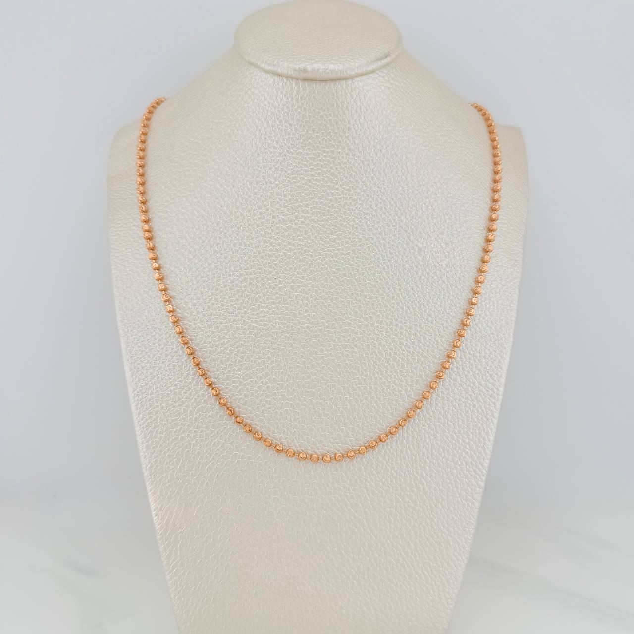 Cadena Militar 8.35gr / 45.5cm / 2mm Oro Rosa Nac.Esp. 18K $