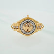 Herraje Corona Cinturon 3.4gr / 2.6cm / Dos Oros Amarillo Blanco 18K