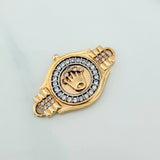 Herraje Corona Cinturon 3.4gr / 2.6cm / Dos Oros Amarillo Blanco 18K