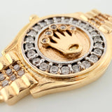 Herraje Corona Cinturon 3.4gr / 2.6cm / Dos Oros Amarillo Blanco 18K