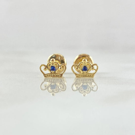 Topos Corona Real 0.7gr / 4.8mm Circon Azul Oro Amarillo 18K ©