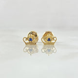Topos Corona Real 0.7gr / 4.8mm Circon Azul Oro Amarillo 18K ©