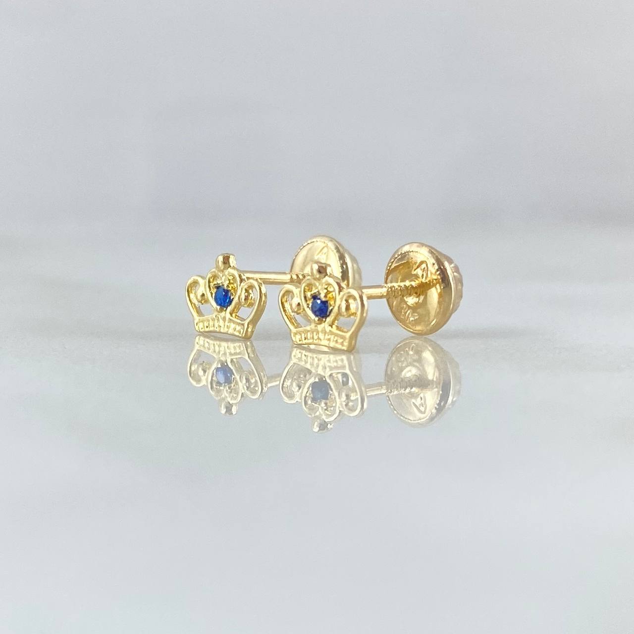 Topos Corona Real 0.7gr / 4.8mm Circon Azul Oro Amarillo 18K ©