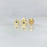 Topos Corona Real 0.7gr / 4.8mm Circon Azul Oro Amarillo 18K ©