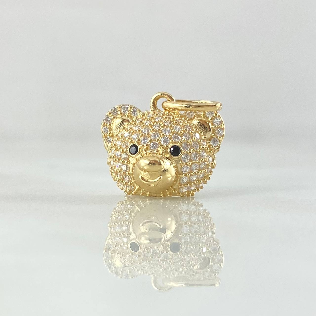 Dije Rostro Oso 2.4gr / 1.8cm / Circones Blancos Negros Oro Amarillo 18K ©