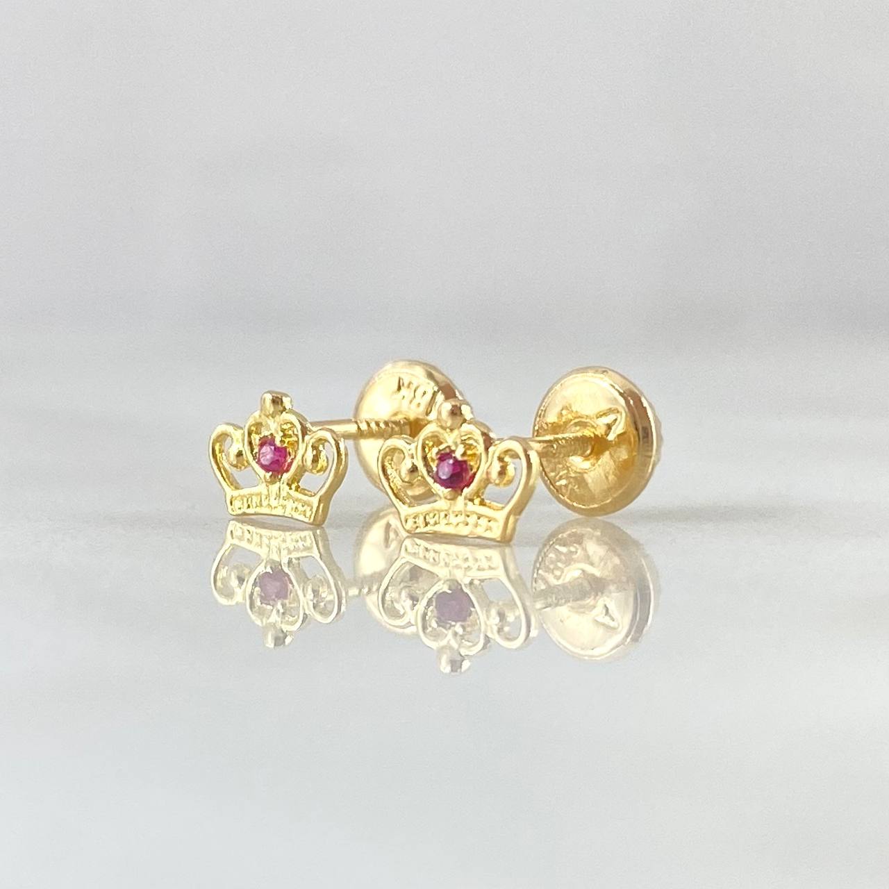 Topos Corona Real 0.75gr / 4.8mm Circon Fucsia Oro Amarillo 18K ©