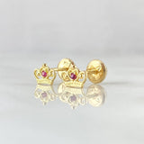 Topos Corona Real 0.75gr / 4.8mm Circon Fucsia Oro Amarillo 18K ©