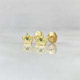 Topos Corona Real 0.75gr / 4.8mm Circon Verde Oro Amarillo 18K ©