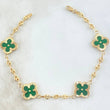 Pulso GC Trebol Verde 5.35gr / 19cm / Oro Amarillo 18K