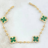 Pulso GC Trebol Verde 5.35gr / 19cm / Oro Amarillo 18K