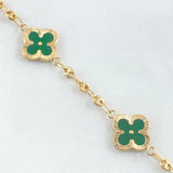 Pulso GC Trebol Verde 5.35gr / 19cm / Oro Amarillo 18K