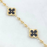 Pulso GC Trebol Negro 5.2gr / 19cm / Oro Amarillo 18K *