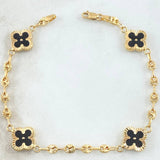 Pulso GC Trebol Negro 4gr / 17.5cm / Oro Amarillo 18K ©