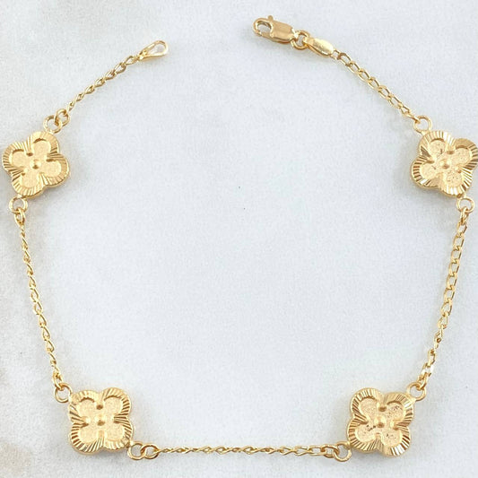 Pulso Trebol Dorado 3.45gr / 18.5cm / Oro Amarillo 18K