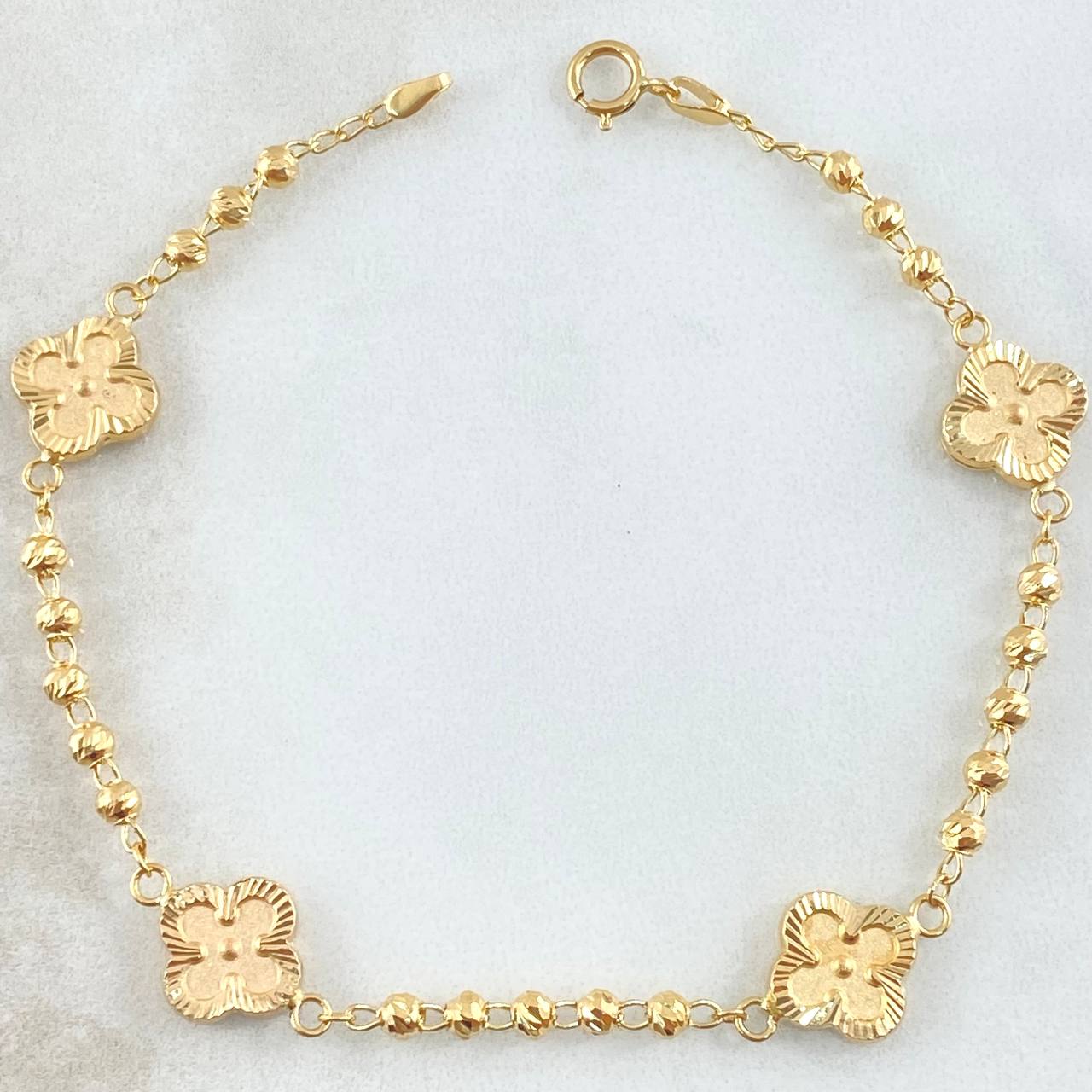 Pulso Trebol Dorado 4.45gr / 20cm / Oro Amarillo 18K ©