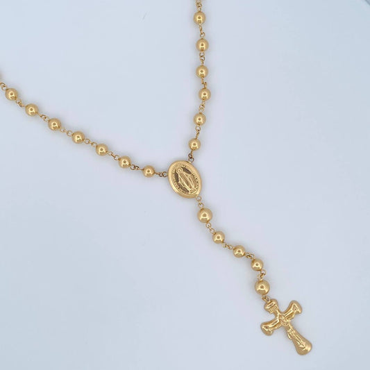 Rosario Virgen Milagrosa 12.4gr / 58cm / Oro Amarillo 18K &