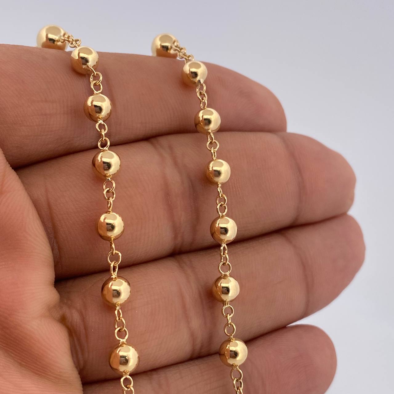 Rosario Virgen Milagrosa 12.4gr / 58cm / Oro Amarillo 18K &