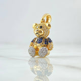 Dije Oso Overol Articulado 6.3gr / 2.9cm / Circones Blancos Azules Oro Amarillo 18K ©