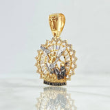 Dije San Miguel Arcángel Aureola Doble 7.15gr / 3.9cm / Relieve Circones Blancos Oro Amarillo 18K ©