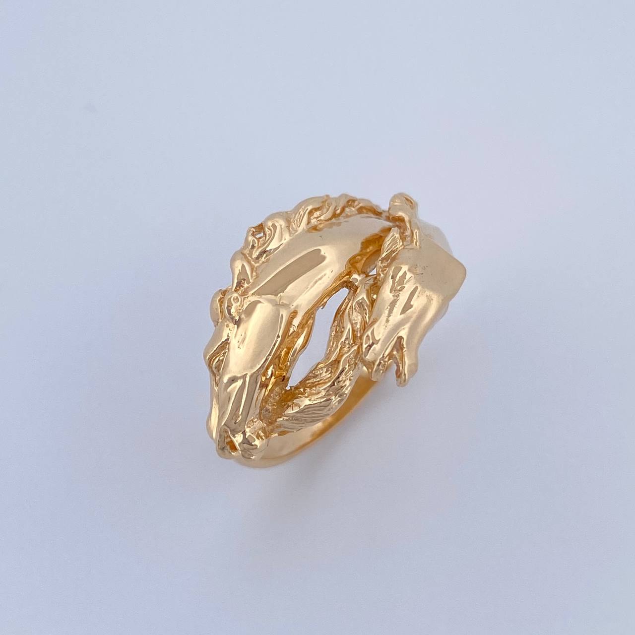 Anillo Caballos 8.65gr / T10 / Liso Oro Amarillo 18K &