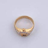 Anillo Correa Corona RX 6.4gr / T9 / Circones Negros Blancos Dos Oros Amarillo Blanco 18K &