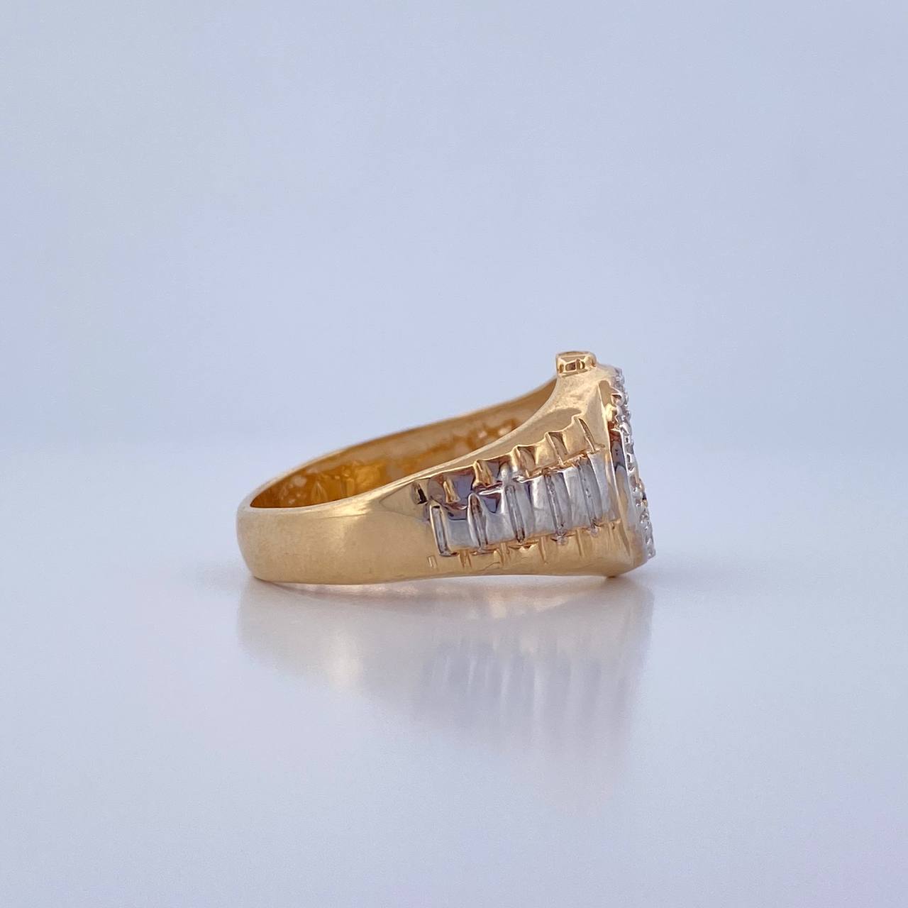 Anillo Correa Corona RX 6.4gr / T9 / Circones Negros Blancos Dos Oros Amarillo Blanco 18K &
