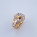 Anillo Correa Corona RX 6.4gr / T9 / Circones Negros Blancos Dos Oros Amarillo Blanco 18K &