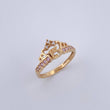Anillo Tiara 15s 2.25gr / T7 / Circones Rosados Blancos Oro Amarillo 18K &