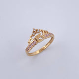 Anillo Tiara 15s 2.25gr / T7 / Circones Rosados Blancos Oro Amarillo 18K &