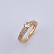 Anillo Solitario Puente 3.3gr / T7 1/4 / Circones Blancos Oro Amarillo 18K &
