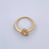 Anillo Gota 2.6gr / T7 1/2 / Circones Verdes Blancos Oro Amarillo 18K &