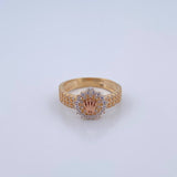 Anillo Correa Corona RX 3.25gr / T5 3/4 / Circones Blancos Tres Oros 18K &