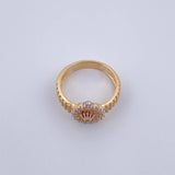 Anillo Correa Corona RX 3.25gr / T5 3/4 / Circones Blancos Tres Oros 18K &