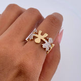 Anillo Niños 3.45gr / T7 / Circones Blancos Dos Oros Amarillo Blanco 18K &