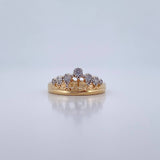 Anillo Tiara 15s 2.45gr / T5 1/2 / Circones Blancos Dos Oros Amarillo Blanco 18K &