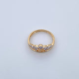 Anillo Tiara 15s 2.45gr / T5 1/2 / Circones Blancos Dos Oros Amarillo Blanco 18K &