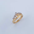 Anillo Tiara 15s 2.45gr / T5 1/2 / Circones Blancos Dos Oros Amarillo Blanco 18K &
