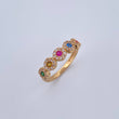 Anillo Churumbela Tupida 2.1gr / T6 1/4 / Circones Colores Oro Amarillo 18K &