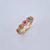 Anillo Churumbela Tupida 2.1gr / T6 1/4 / Circones Colores Oro Amarillo 18K &