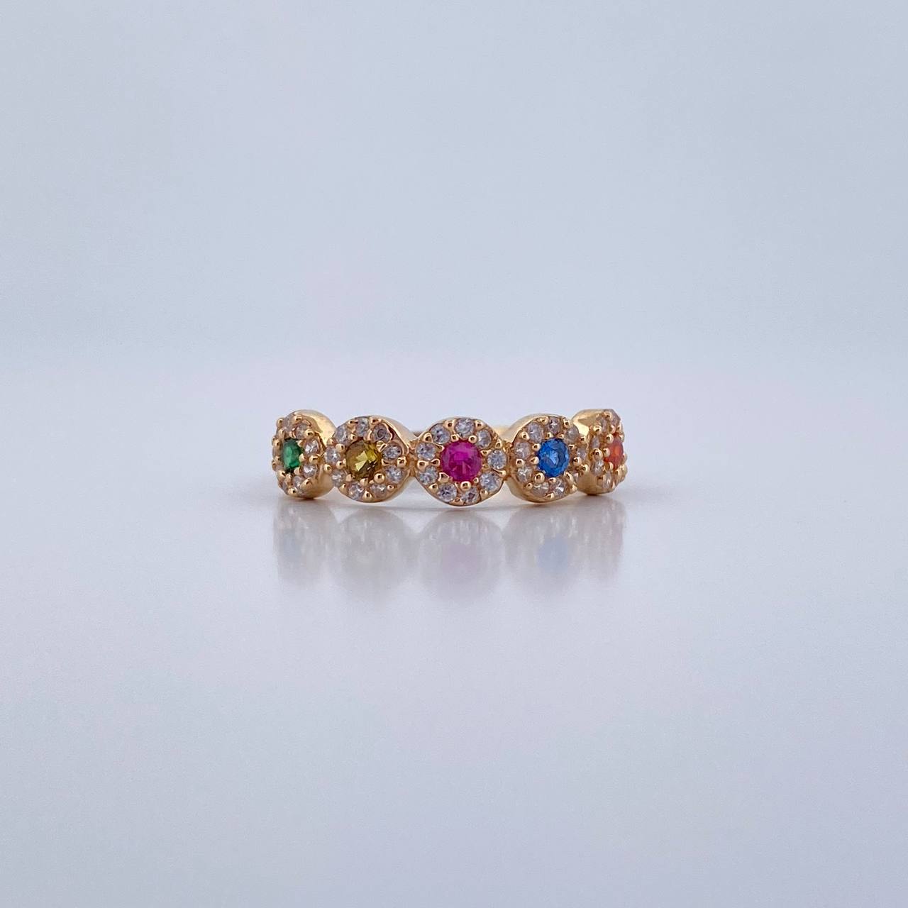 Anillo Churumbela Tupida 2.1gr / T6 1/4 / Circones Colores Oro Amarillo 18K &