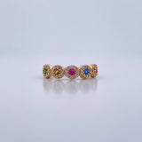 Anillo Churumbela Tupida 2.1gr / T6 1/4 / Circones Colores Oro Amarillo 18K &