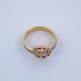 Anillo BV 3.45gr / T7 / Circones Blancos Tres Oros 18K &