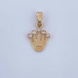 Dije Corona RX 0.9gr / 1.8cm / Circones Blancos Oro Amarillo 18K &