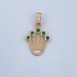 Dije Corona RX 1.2gr / 2.2cm / Circones Verdes Oro Amarillo 18K &