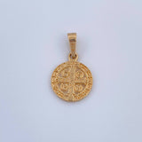 Dije San Benito 1.65gr / 2cm / Liso Oro Amarillo 18K &